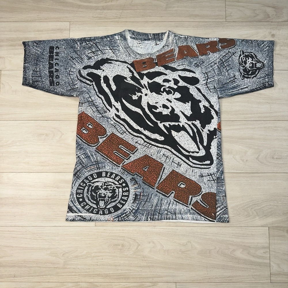 Vintage 90s Chicago Bears Magic Johnson All‎ Over Print Shirt Large NFL Football